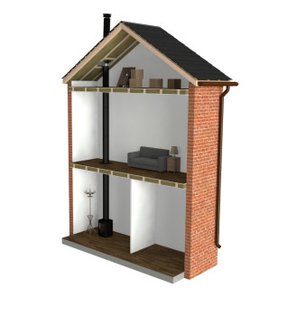 DTW Double storey straight up internal flue system 5 Inch MB