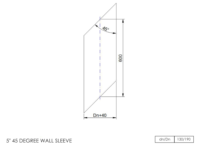 Twin Wall Sleeve 45° 5 Inch SS