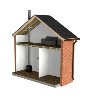 DTW Single storey straight up internal flue system 6 Inch SS