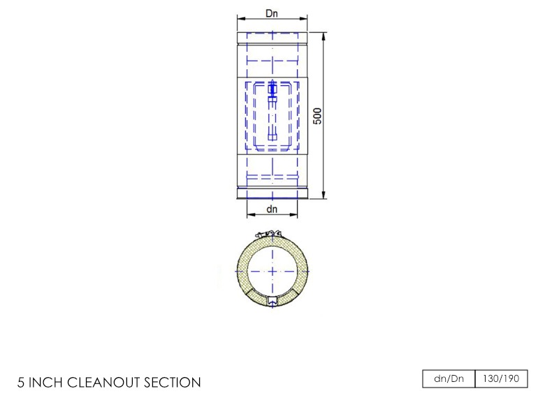 Twin Wall Discreet Cleanout 5 Inch SS