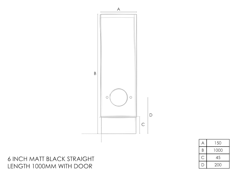 Premier One Supa Matt 1000MM X 6-inch STOVE PIPE WITH DOOR