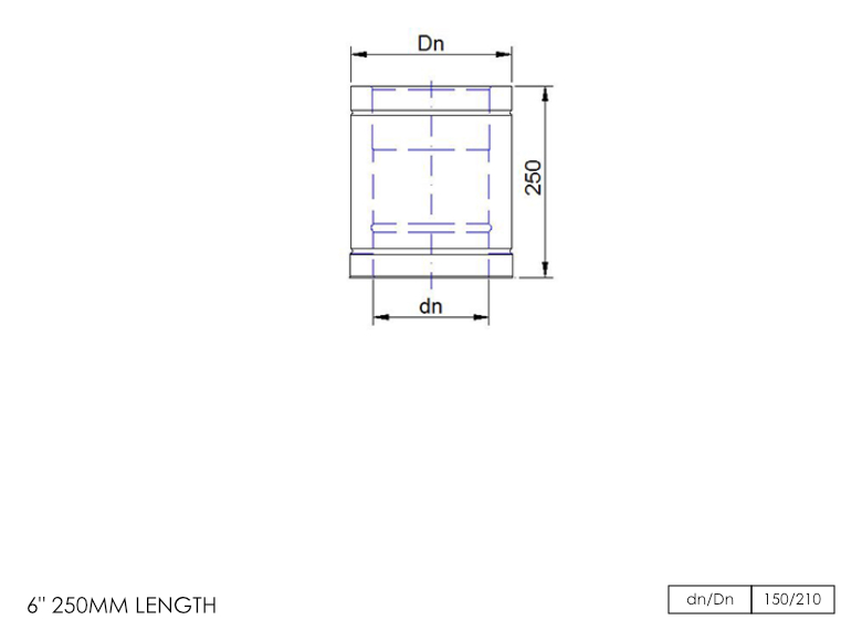 Twin Wall Straight Length 250mm 6 Inch MB