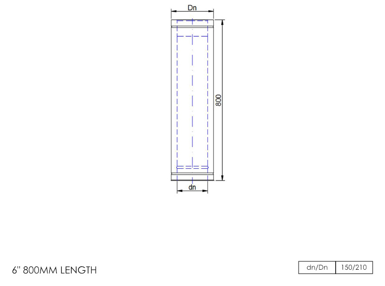 Twin Wall Straight Length 800mm 6 Inch MB