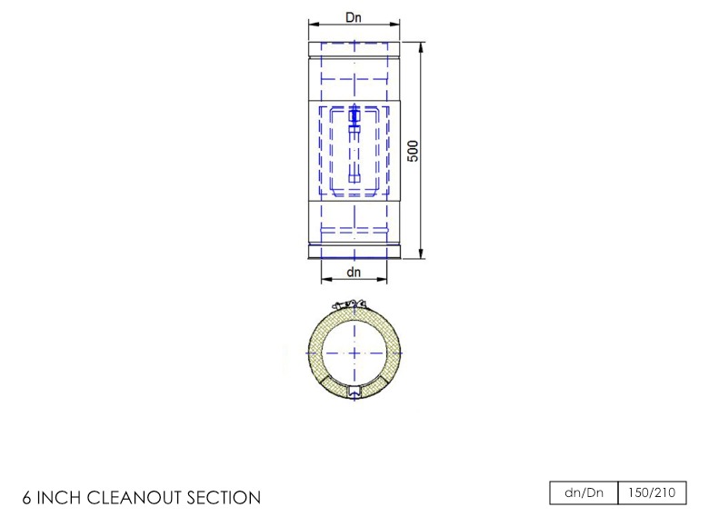 Twin Wall Discreet Cleanout 6 Inch MB