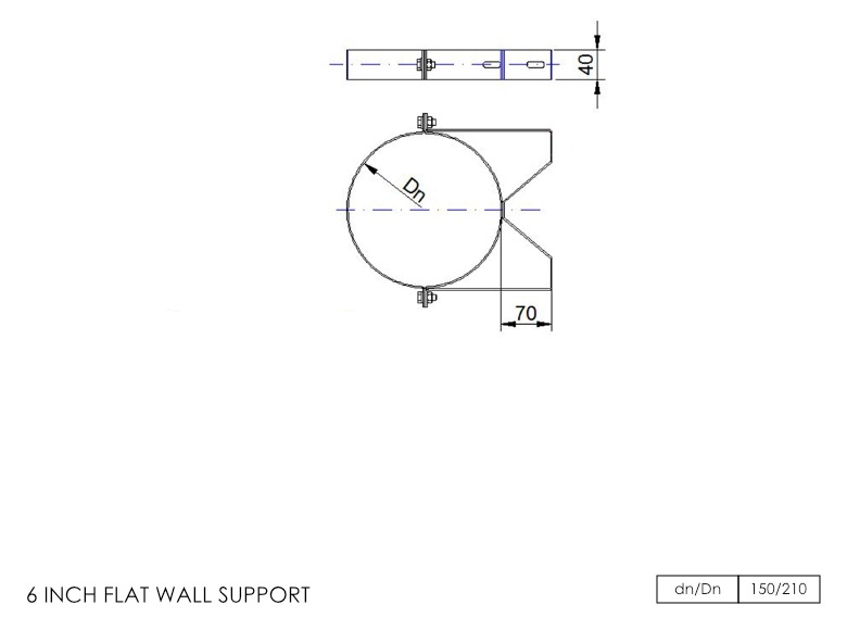 Twin Wall Flat Wall Bracket 6 Inch MB