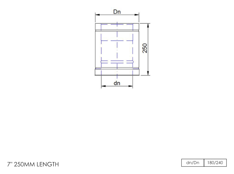 Twin Wall Straight Length 250mm 7 Inch SS