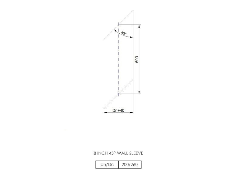 Twin Wall Sleeve 45° 8 Inch SS
