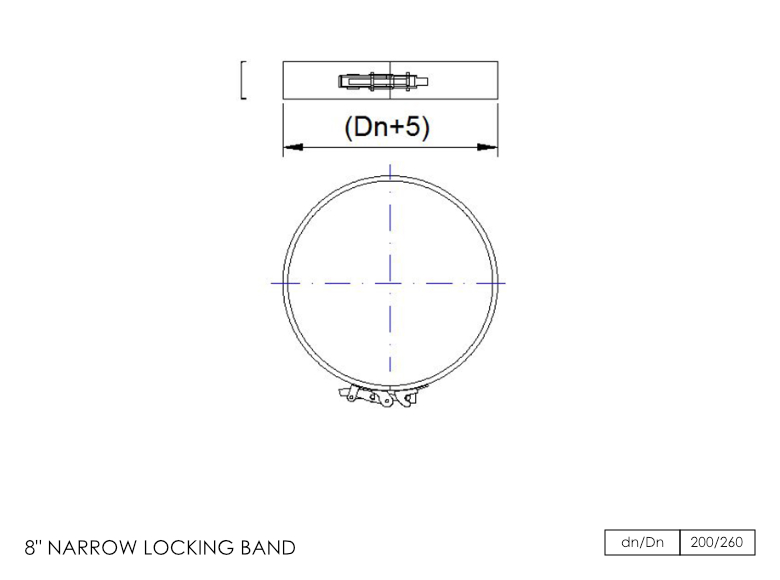 Twin Wall Locking Band Narrow 8 Inch MB
