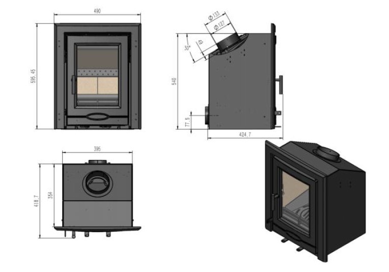 Woodford Bramhill 5kW Multifuel Ecodesign Inset Stove