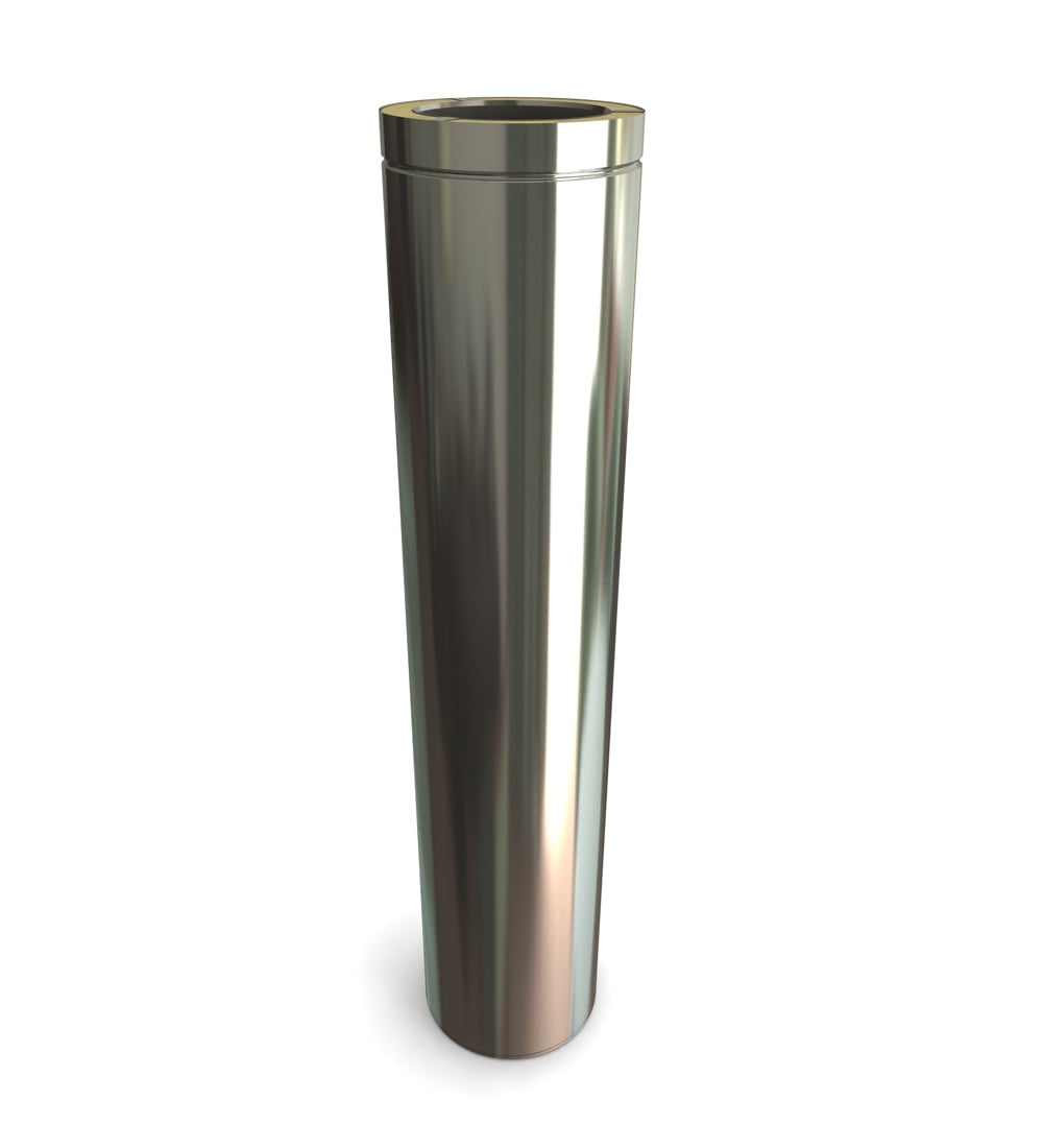 Dura Flue 1000mm x 125mm Twin Wall Pipe In Stainless Steel From Direct