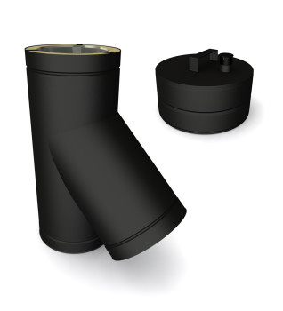 Twin Wall Short Tee with Soot Collector 135° 5" MB