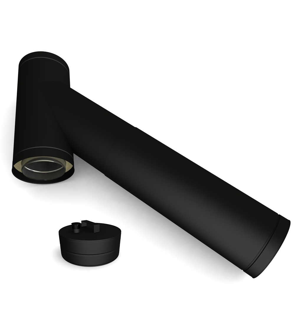 Twin Wall Long Adjustable Tee with Soot Collector 135° 6" MB