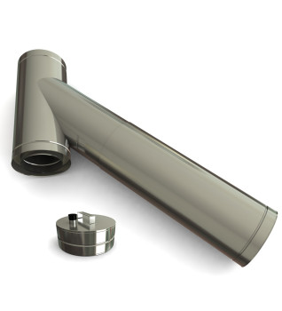 Twin Wall Long Adjustable Tee with Soot Collector 135° 5" SS