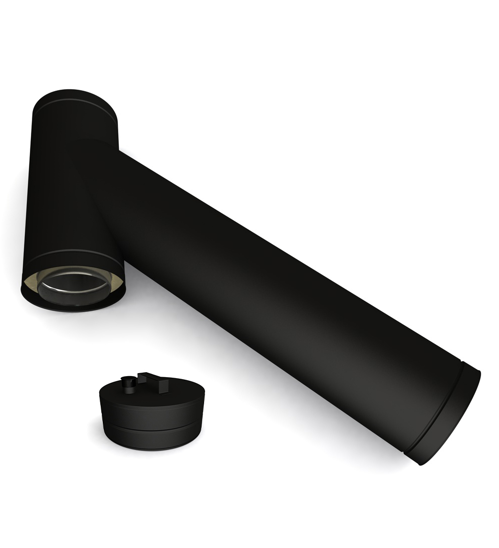 Twin Wall Long Tee with Soot Collector 135° 6" MB