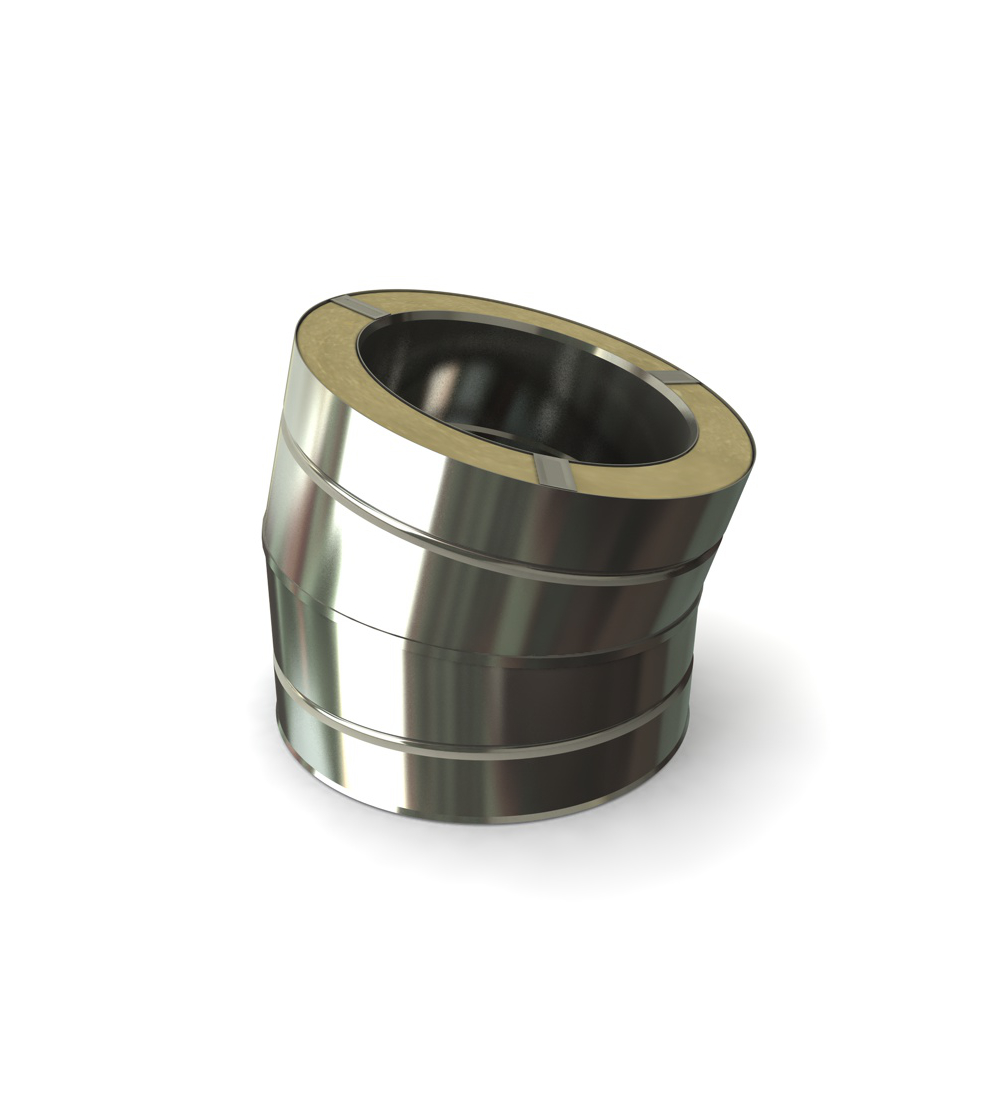 Twin Wall Elbow 15° 6" SS
