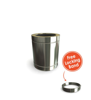Twin Wall Straight Length 250mm 8" SS