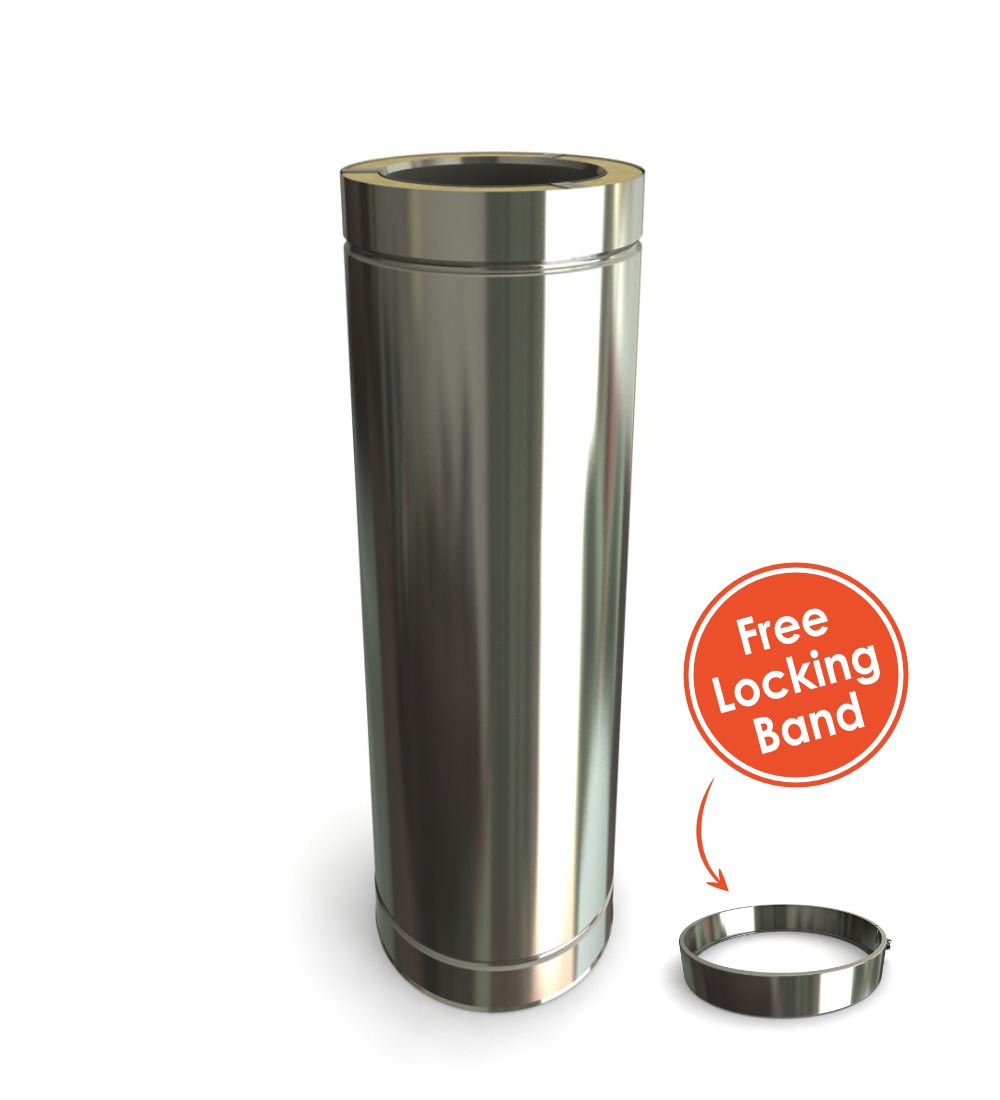 Twin Wall Straight Length 800mm 5" SS