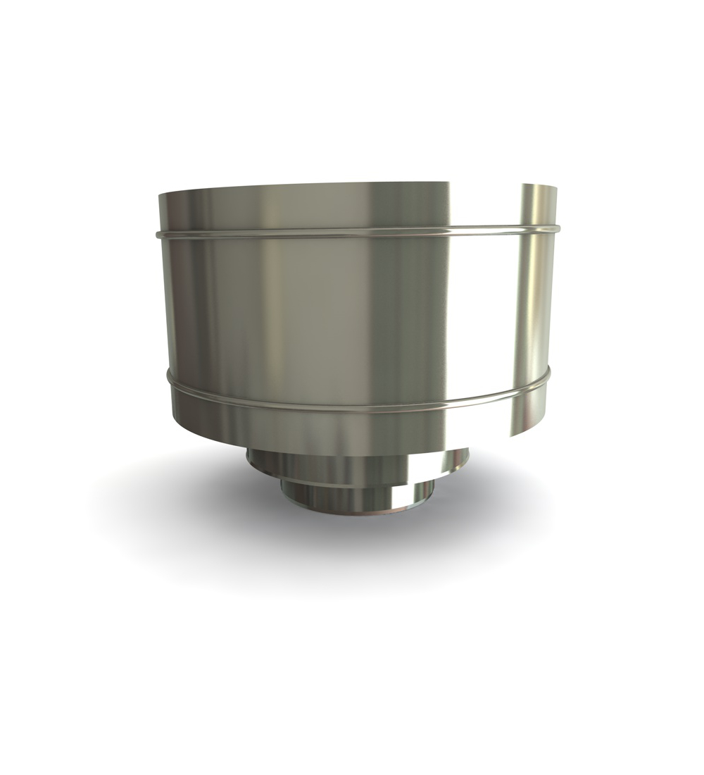 Twin Wall Anti Down Draught Cowl 5" SS