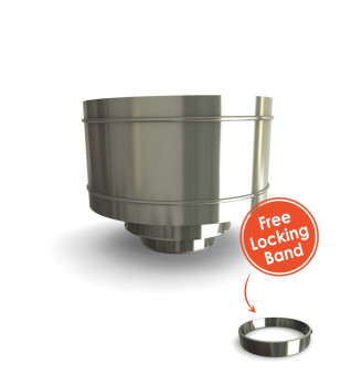 Twin Wall Anti Down Draught Cowl 6" SS