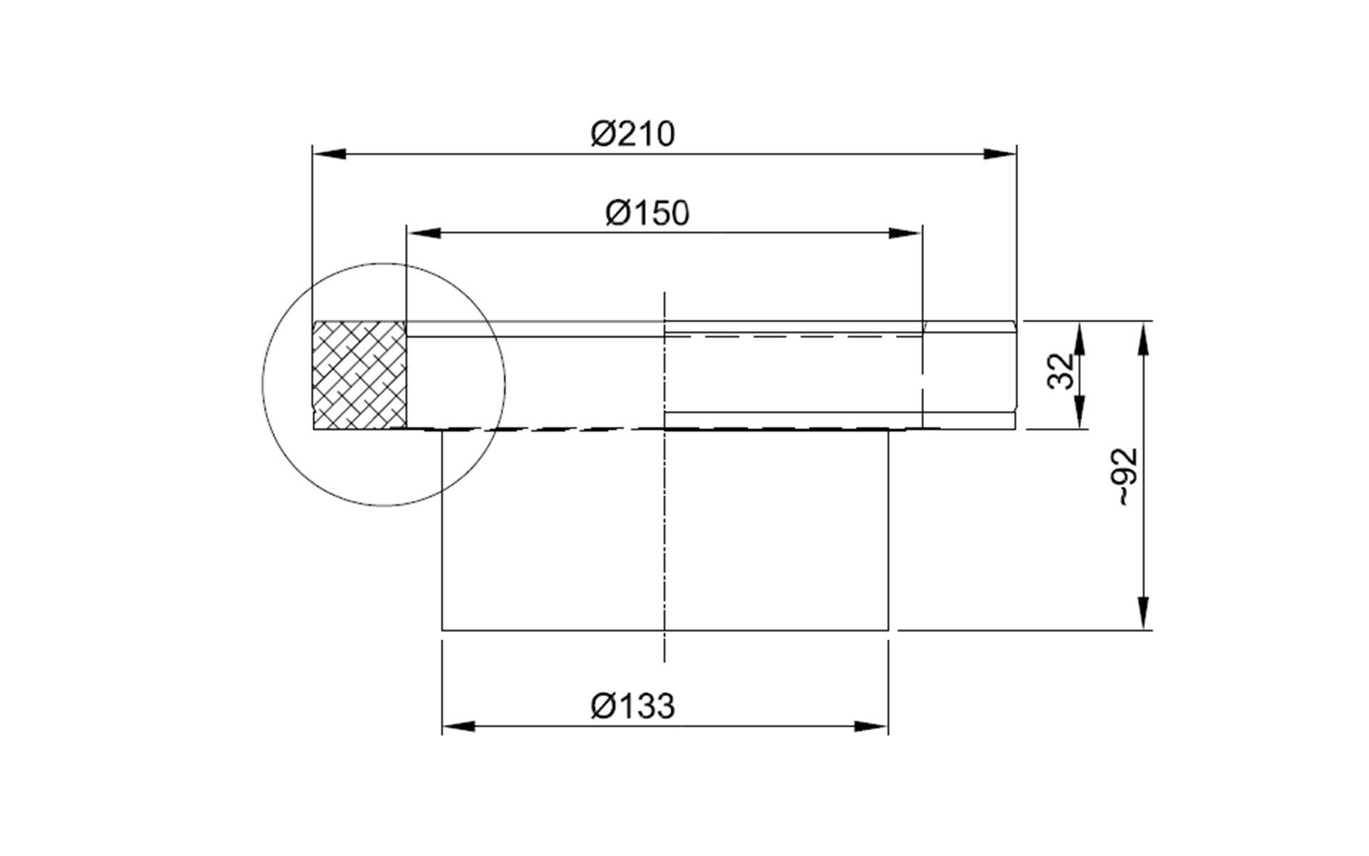 Twin Wall Continental Increasing Adapter 6 Inch SS (133mm - 150mm)