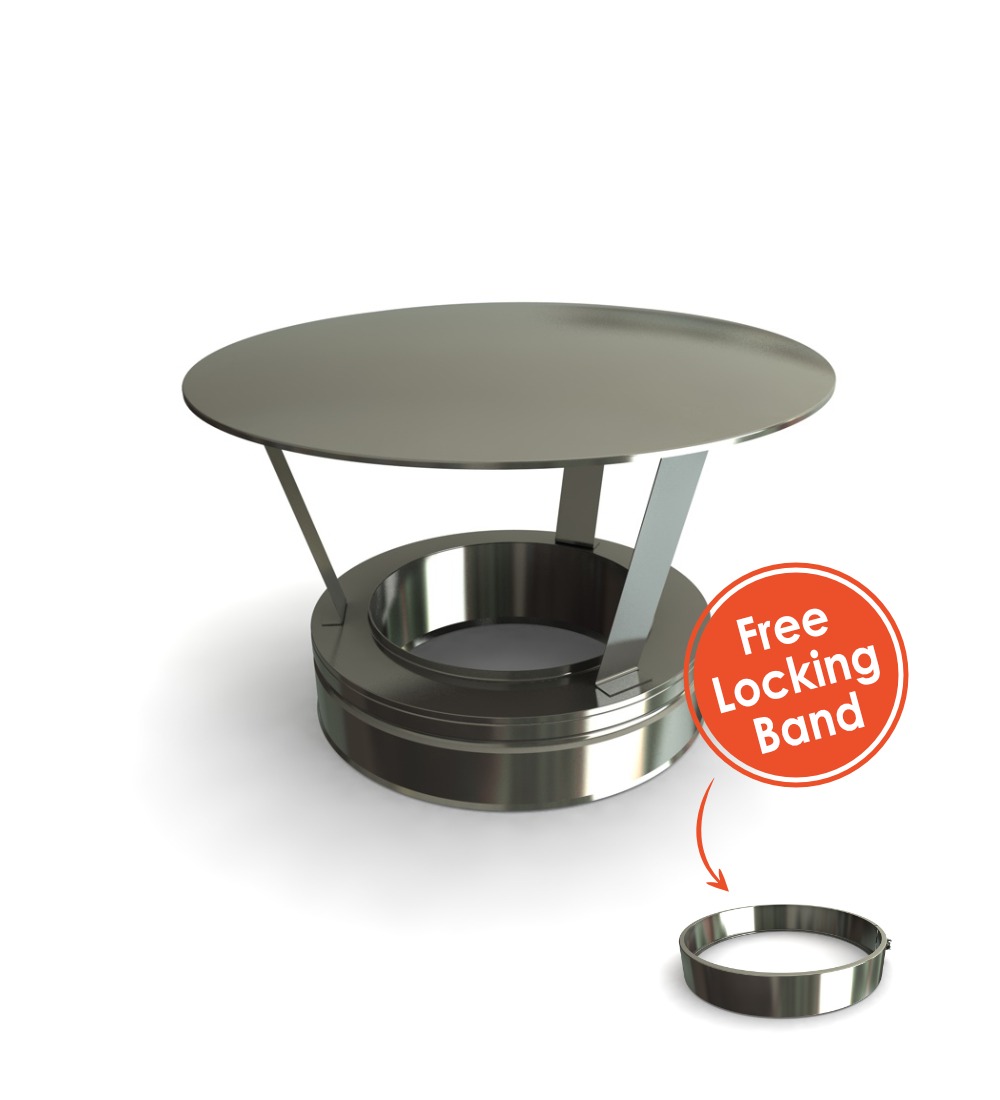 Twin Wall Rain Cap 5" SS