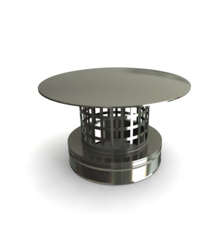 Twin Wall Rain Cap with Mesh 5" SS