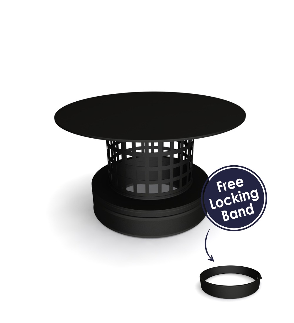 Twin Wall Rain Cap with Mesh 6" MB