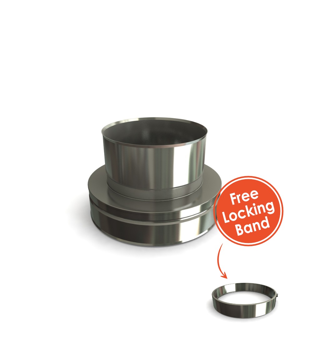 Twin Wall Standard Adapter Flex Top 8" SS