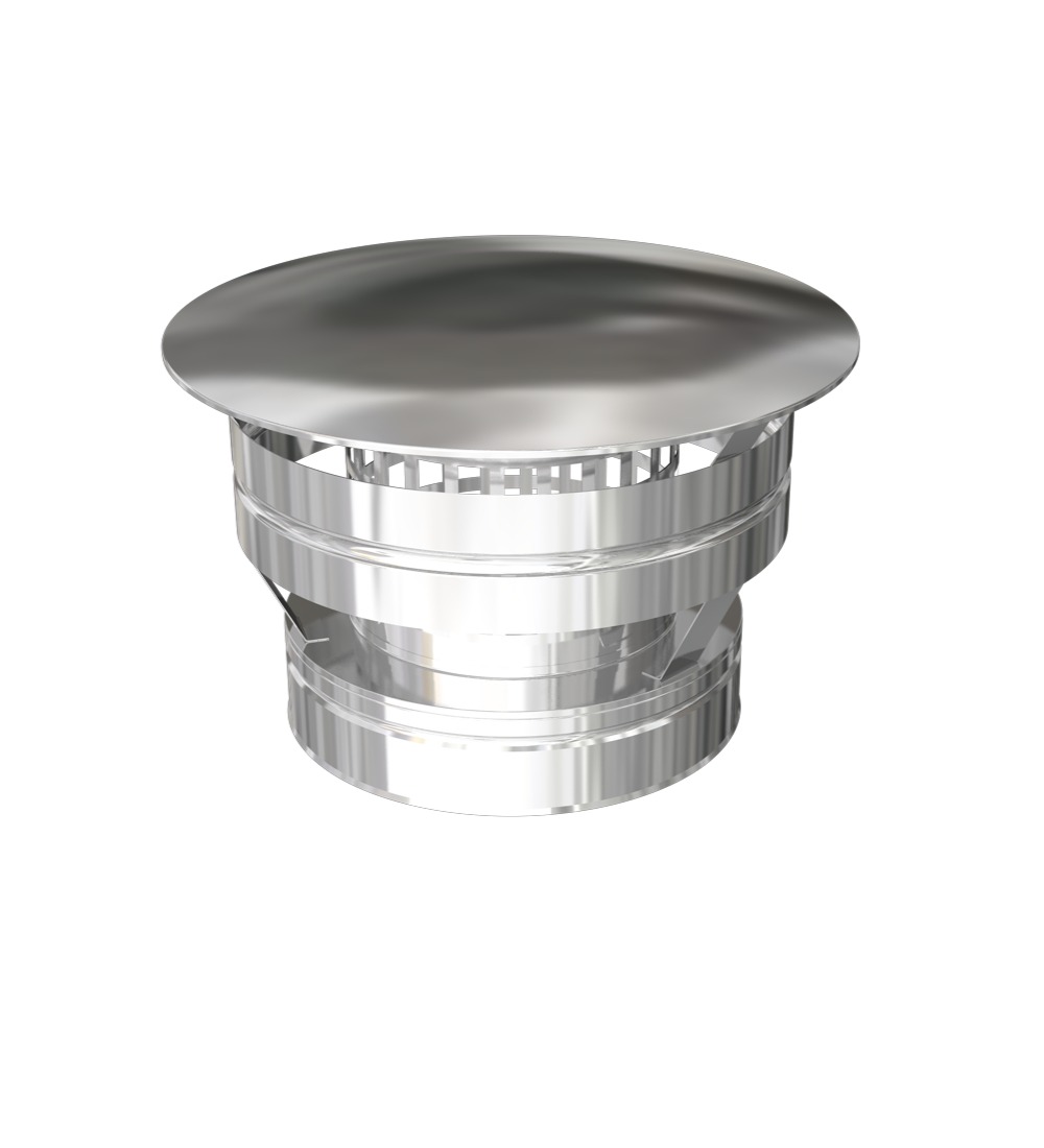 Twin Wall Weathering Cap with Mesh 6 Inch SS