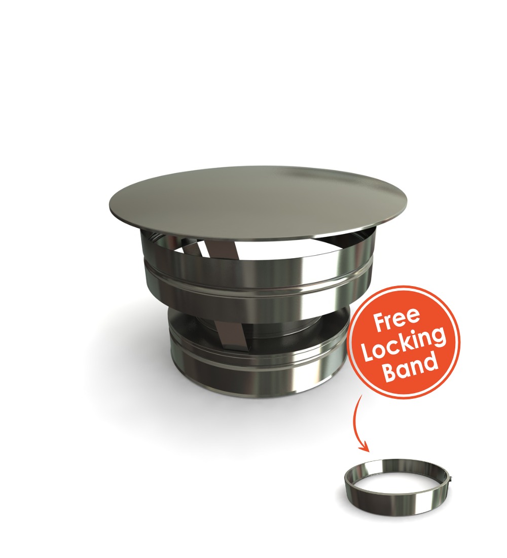 Twin Wall Weathering Cap 5" SS