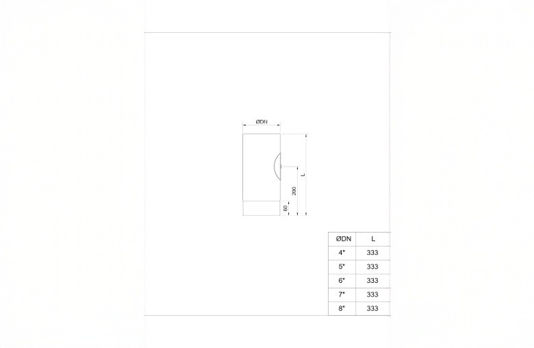 Matt Black Straight Length 330mm with Door 7 Inch 