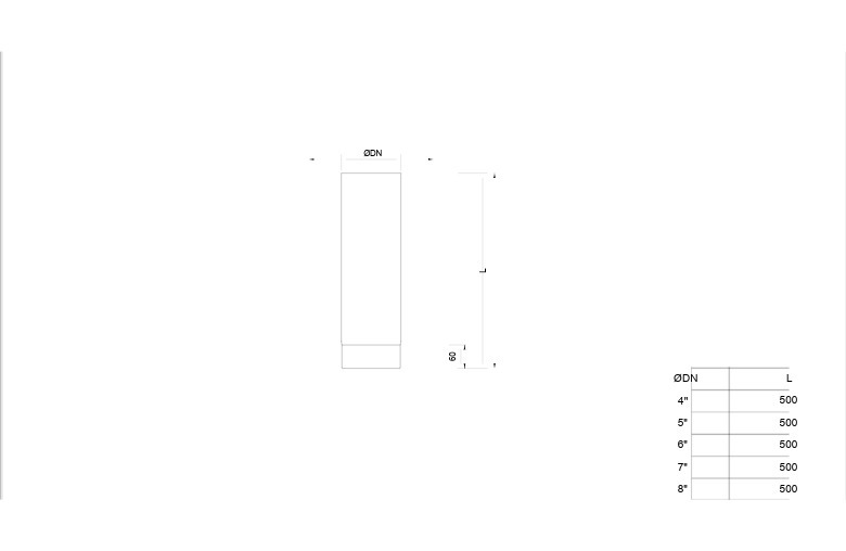 Matt Black Straight Length 500mm 7 Inch 
