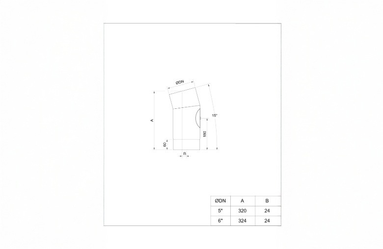 Matt Black Elbow 15° with Door 5 Inch 