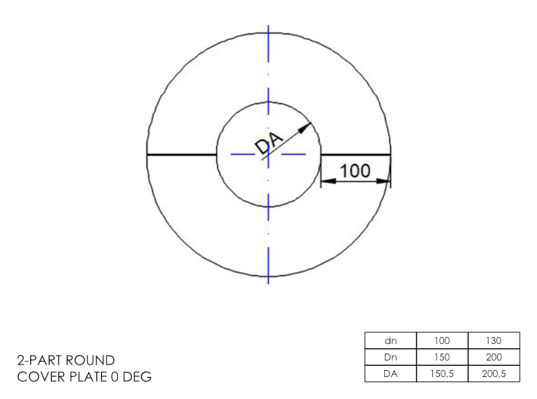 Gas Fire 2 Part Round Finishing Plate 0° 5 Inch SS