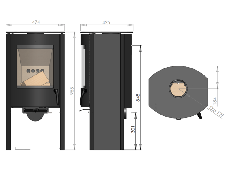 Go Eco Circulus Freestanding Wood Burning Eco Design Stove