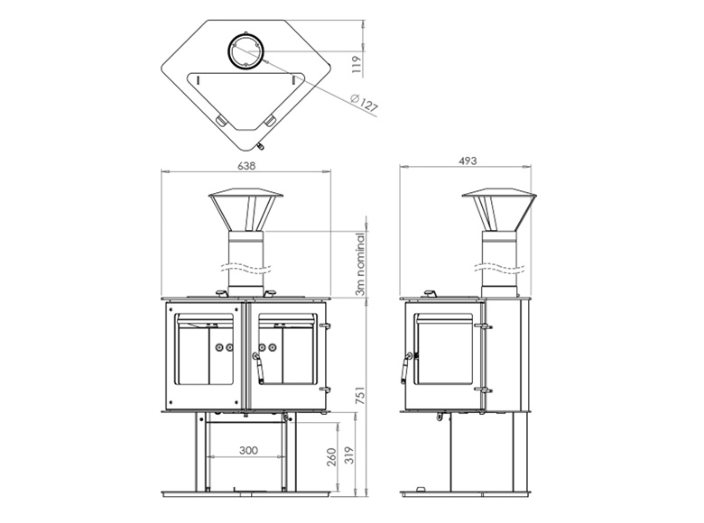 Go Eco Panofire Outdoor Wood Burning Stove