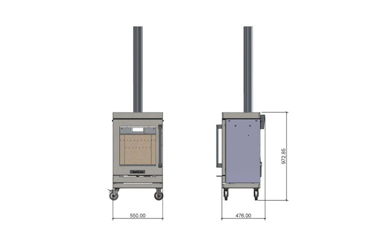 BBQube HeatQube Outdoor Wood Burning Stove with Wheeled Base