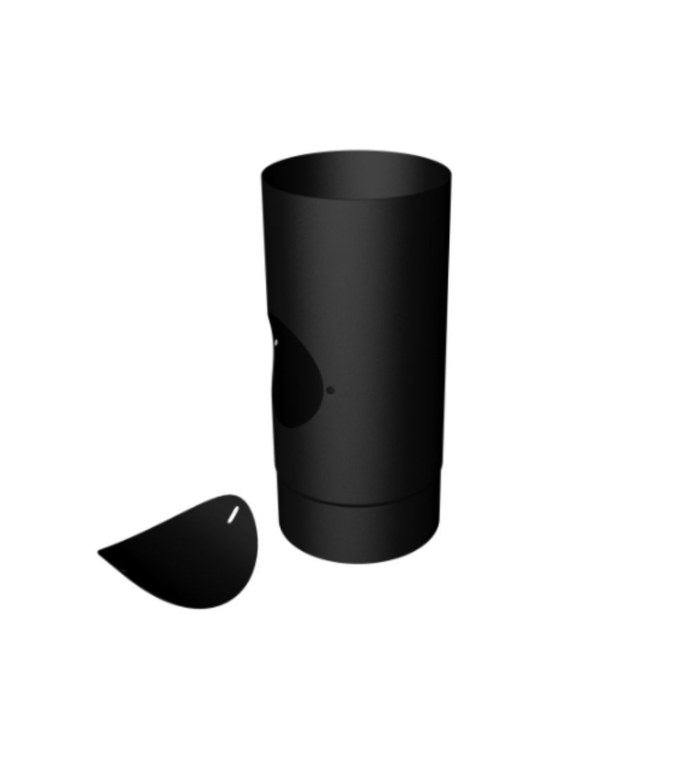 Matt Black Straight Length 330mm with Door 5"
