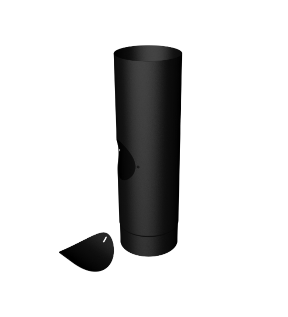 Matt Black Straight Length 500mm 5"