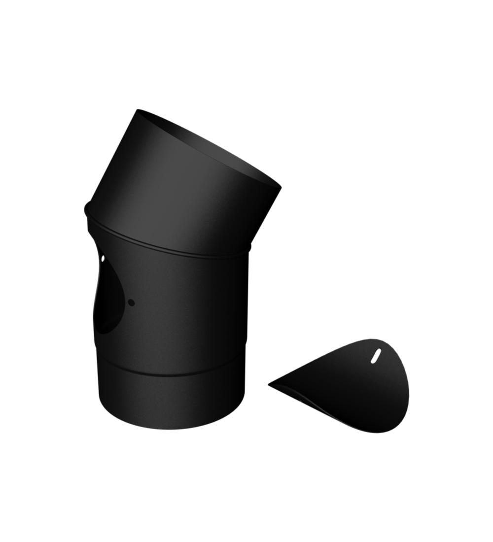 Matt Black Elbow 30° with Door 5"