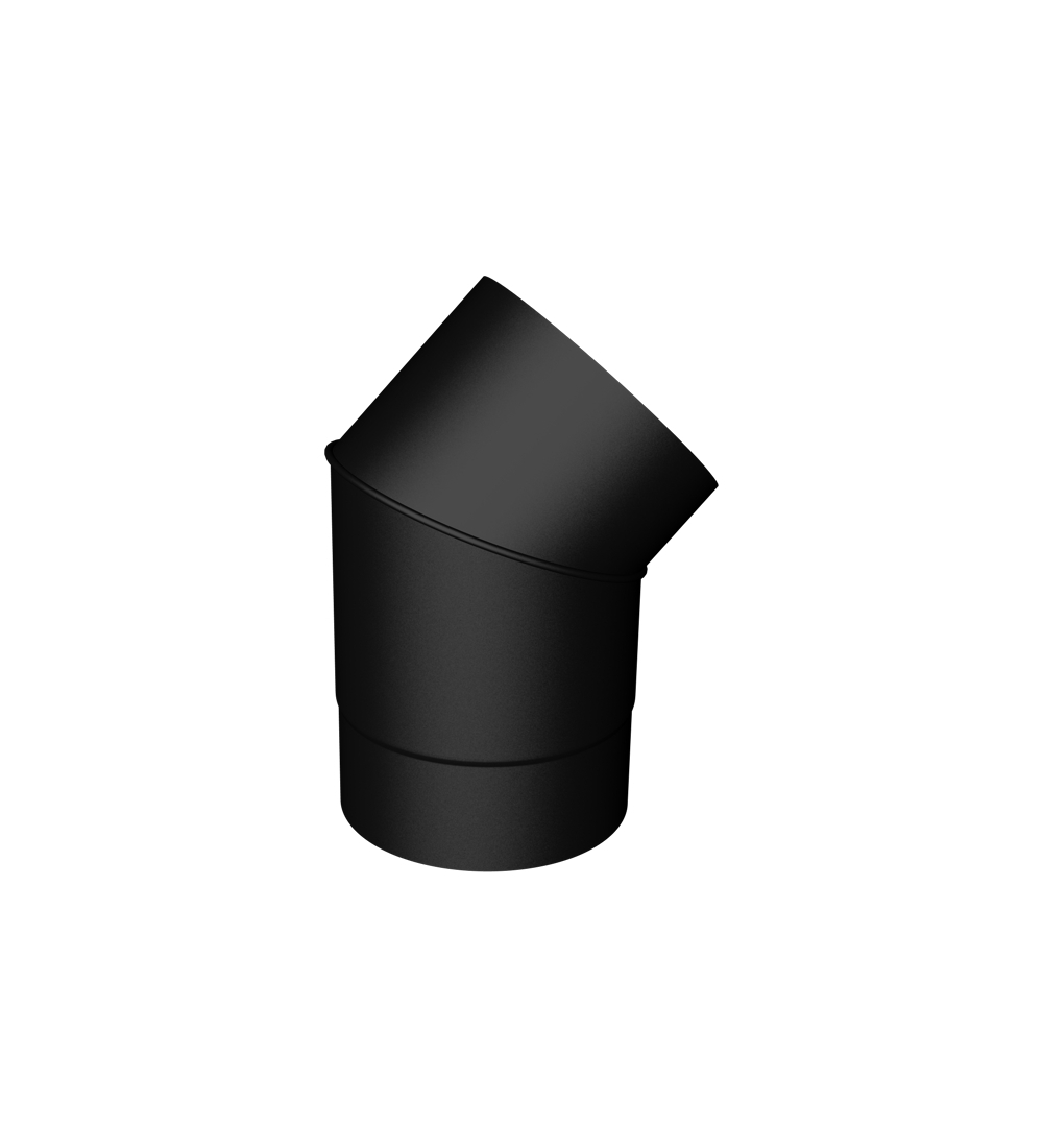 Matt Black Elbow 45° 6"