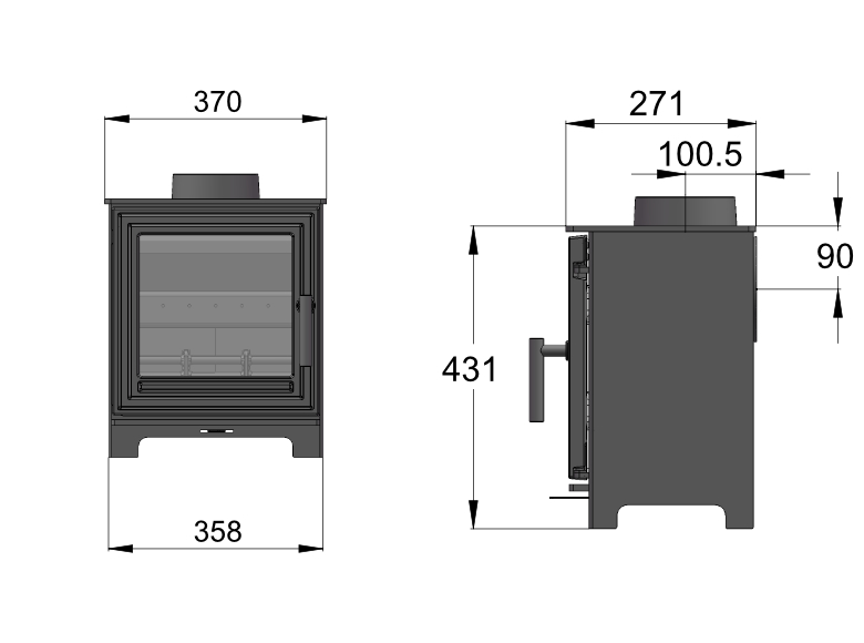 Woodford Pankhurst Small 4.1kW Wood Burning Ecodesign Stove