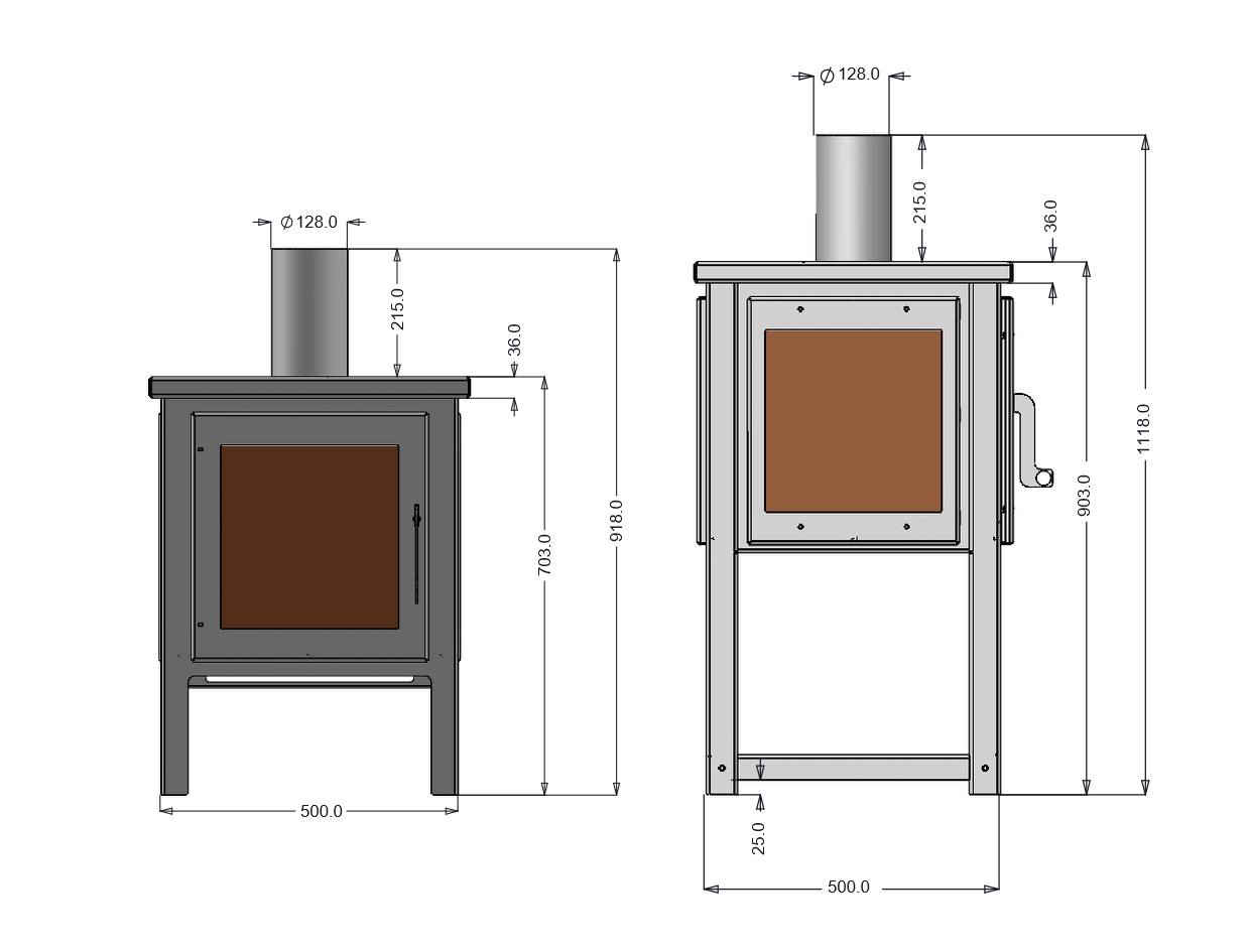 Pevex 700mm Corten Garden Stove