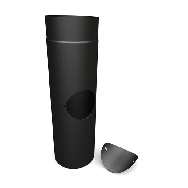Stove pipe for log burner with access hatch Stove pipe for log burner with access hatch