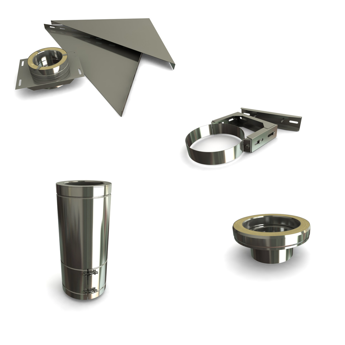 Individual twin wall flue components